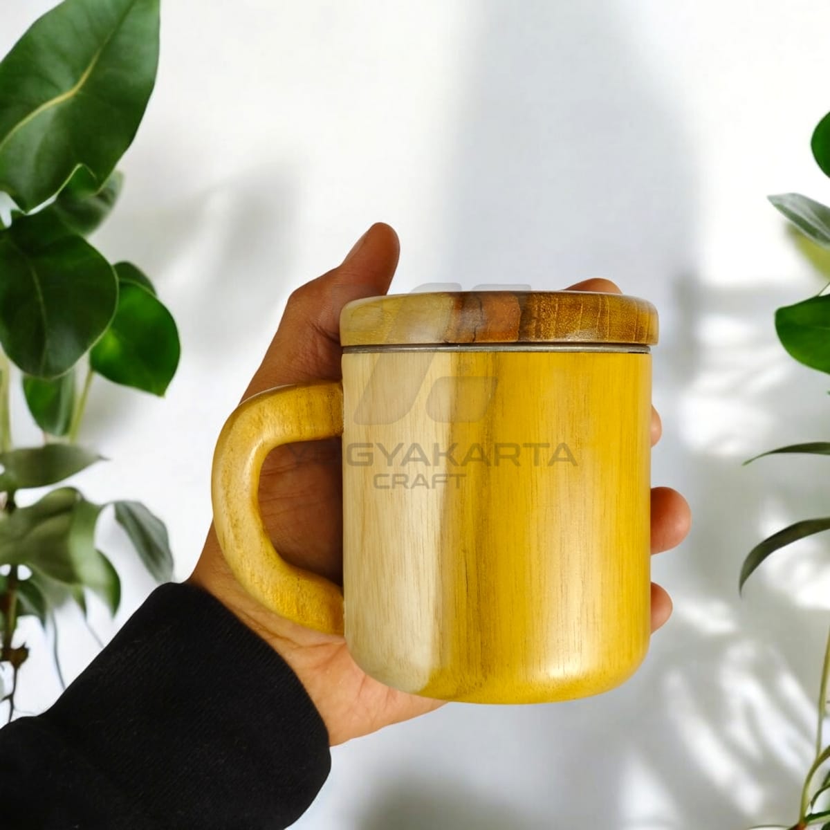 Gelas Mug stainless Kayu Jati premium