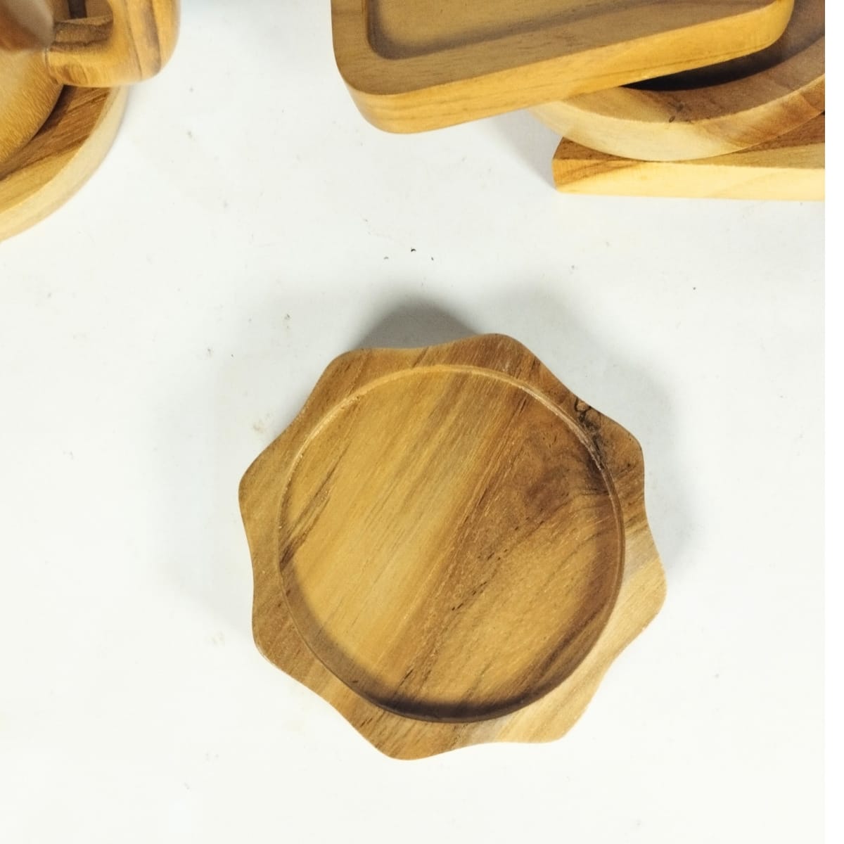 Coaster hexagon kayu jati