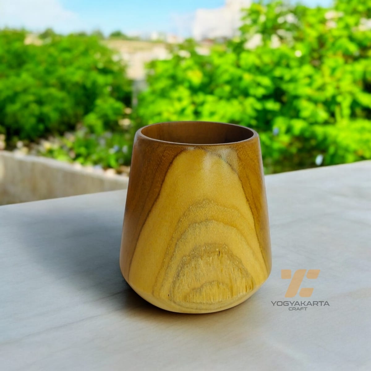 Gelas kayu jati melia gelas kopi gelas teh finishing food grade