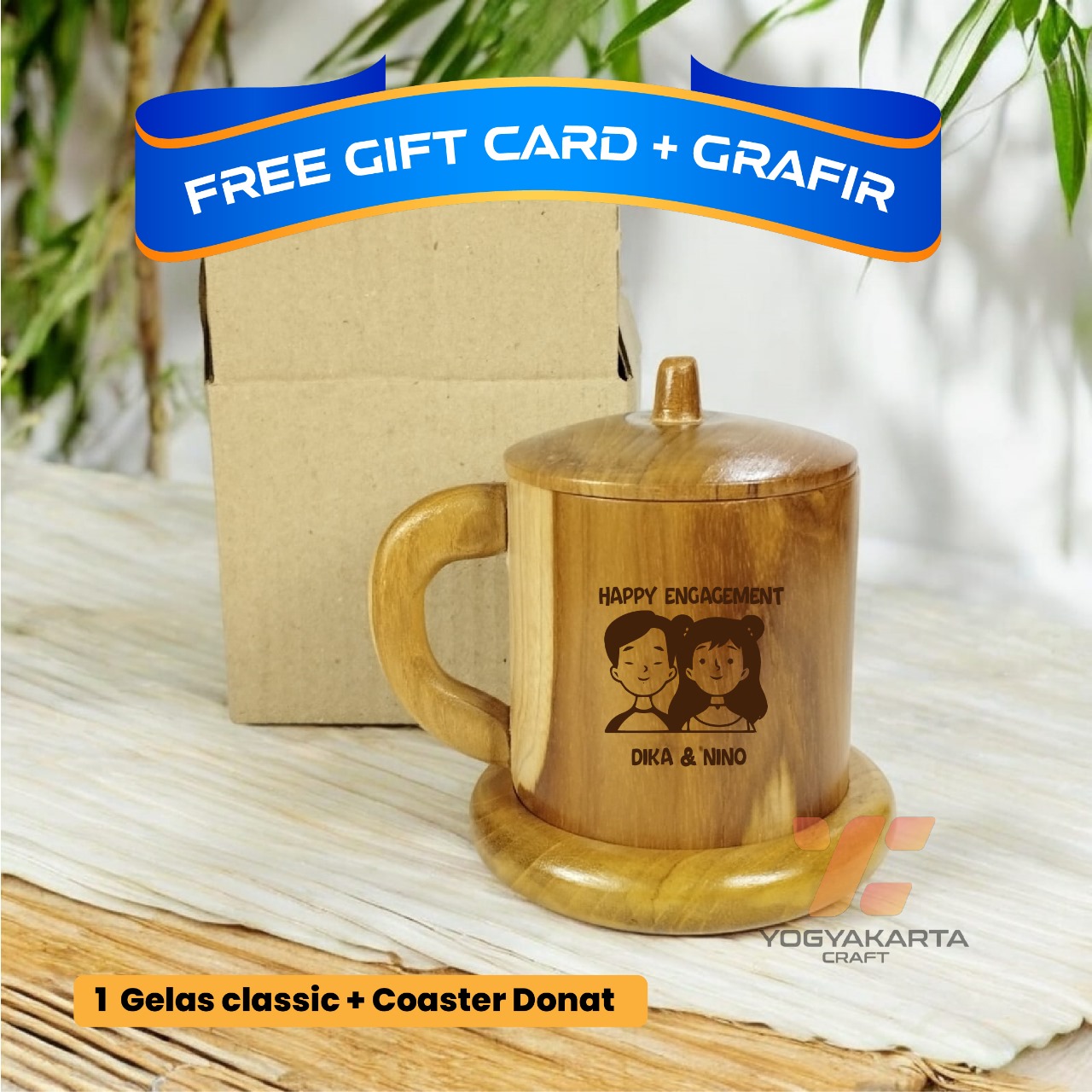 Hampers gelas classic kayu jati